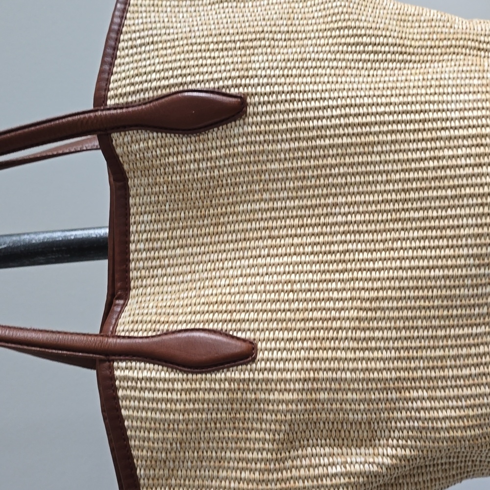 Madewell The Leather-Trimmed Straw Tote In Rustic Twig Multi - Picture 6 of 15
